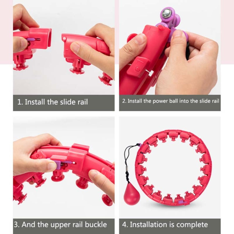 Weighted Fitness Hoop Abdomen Circle, Specification:, 19 Knots (Pink), 19 Knots (Blue), 28 Knots (Purple), 28 Knots (Pink), 28 Knots (Blue)