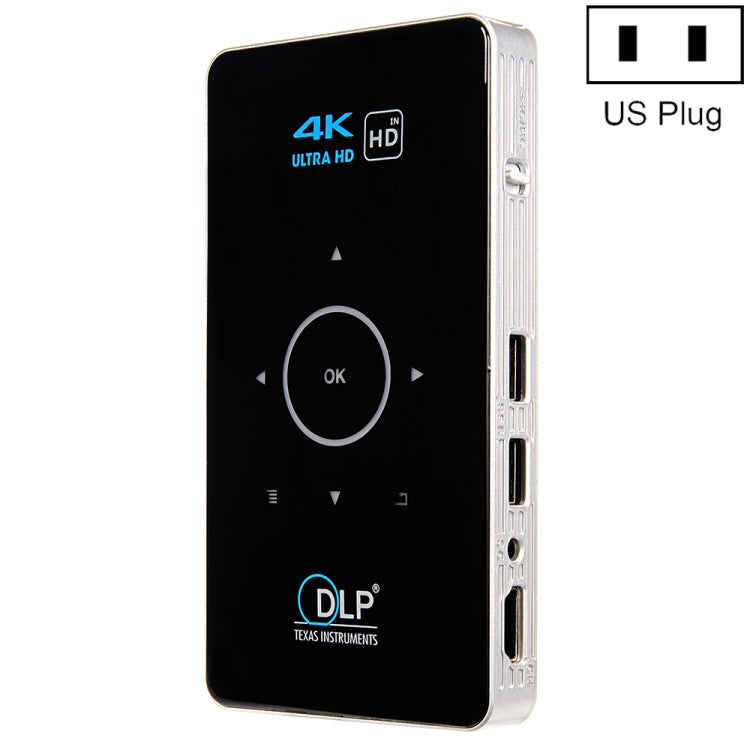C6 2GB+32GB Android Smart DLP HD Projector Mini Wireless Projector, US Plug (Black), EU Plug (Black), UK Plug (Black), AU Plug (Black), US Plug (White), UK Plug (White), AU Plug (White)