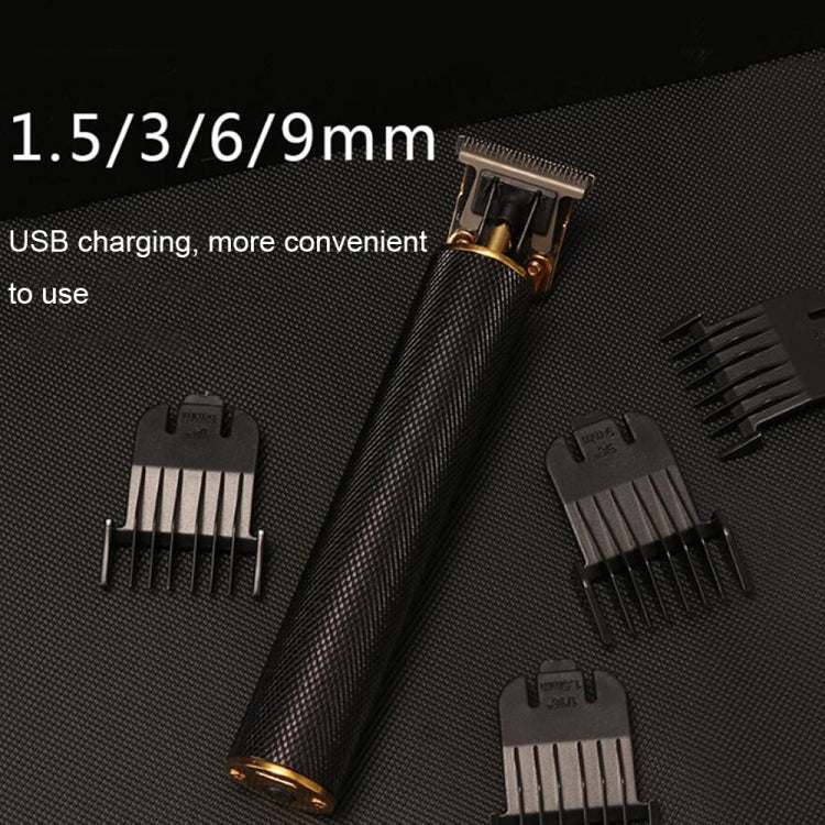 Hollow T-Shaped Steel Head Hair Trimmer USB Charging Carving Electric Hair Clipper, Steel Head (Black), Steel Head (Gold), Steel Head (Silver), Steel Head (Gradient)