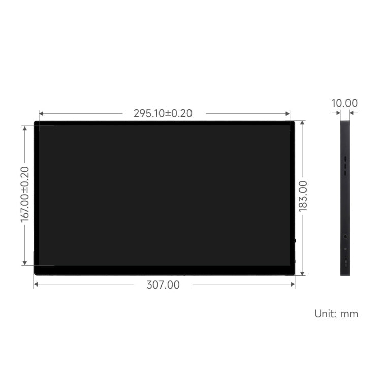 Waveshare 13.3 Inch 2K 2560×1440 HDMI/Type-C Display Interface AMOLED Touch Display, US Plug, EU Plug, UK Plug