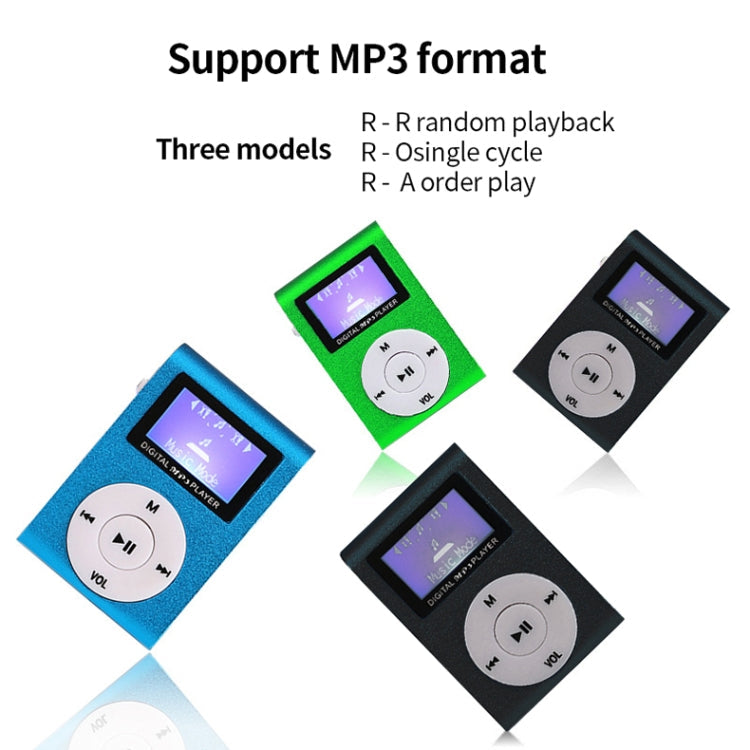 Mini Lavalier Metal MP3 Music Player with Screen, With 512M Memory Card