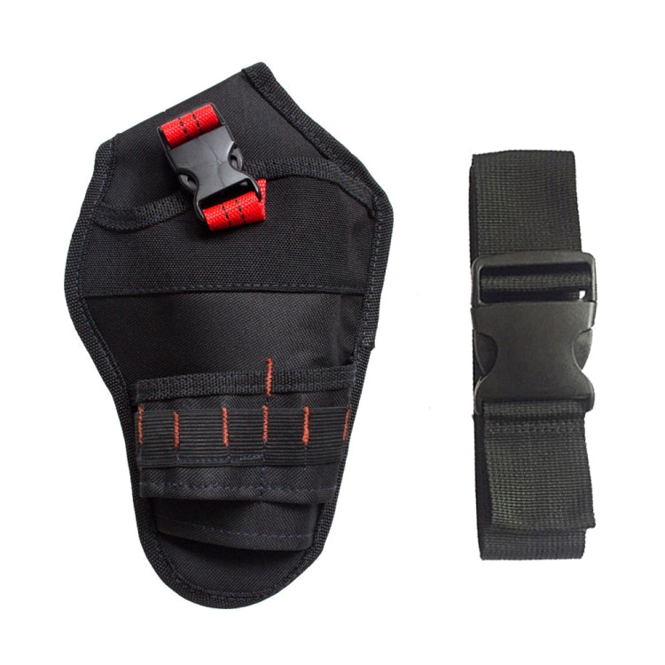 900D Oxford Cloth Kit Waist Bag Electrician Storage Bag, Black Red Line + Belt, Black Red Line