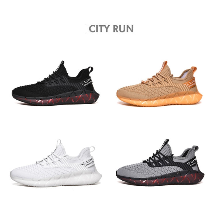Men Lightweight Breathable Mesh Sneakers Flying Woven Casual Running Shoes, 42, 43, 44, 45