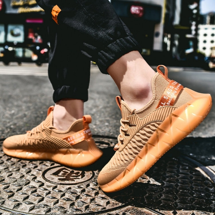 Men Lightweight Breathable Mesh Sneakers Flying Woven Casual Running Shoes, 42, 43, 44, 45