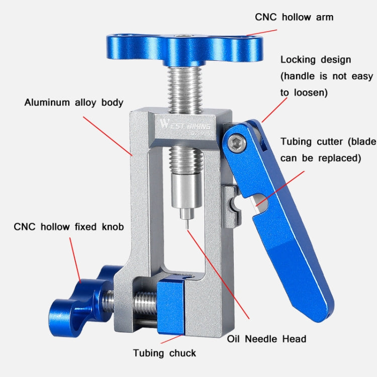 WEST BIKING YP0719252 Bicycle Oil Needle Installation Tool Cycling Tubing Jack Repair Tool, WEST BIKING YP0719252