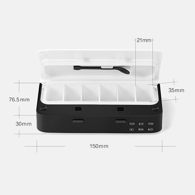 XM-ZY02 Intelligent Electronic Small Pill Box Separate Warehouse To Remind The Elderly To Take Medicine Regularly Portable Pill Box, Elegant White, Blue