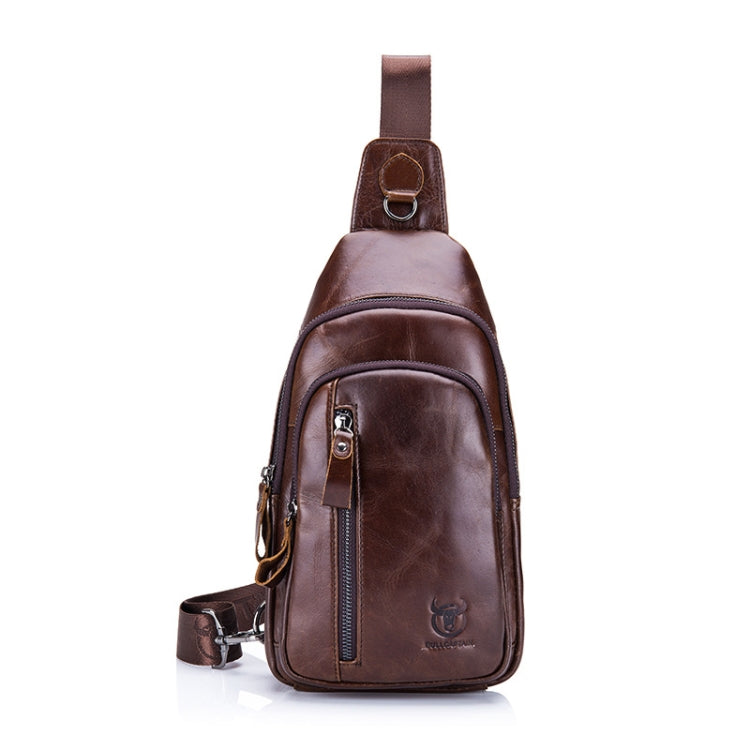 BUFF CAPTAIN 100 Men Leather Crossbody Shoulder Bag First-Layer Cowhide Multi-Function Sports Casual Chest Bag, Black, Brown, Yellow Brown