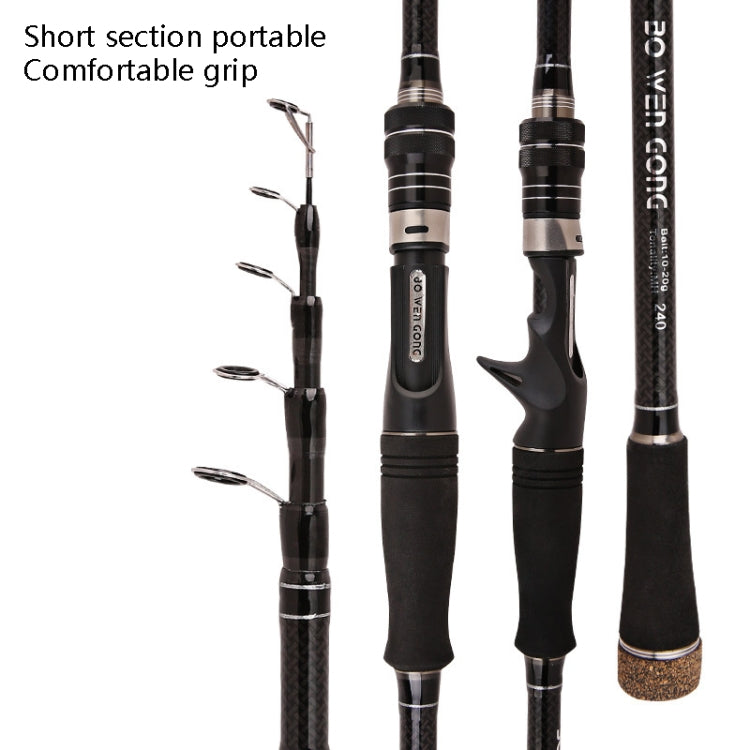 Carbon Telescopic Luya Rod Short Section Fishing Throwing Rod, 1.8m, 2.1m, 2.4m, 2.7m, 3.0m, 3.3m, 3.6m