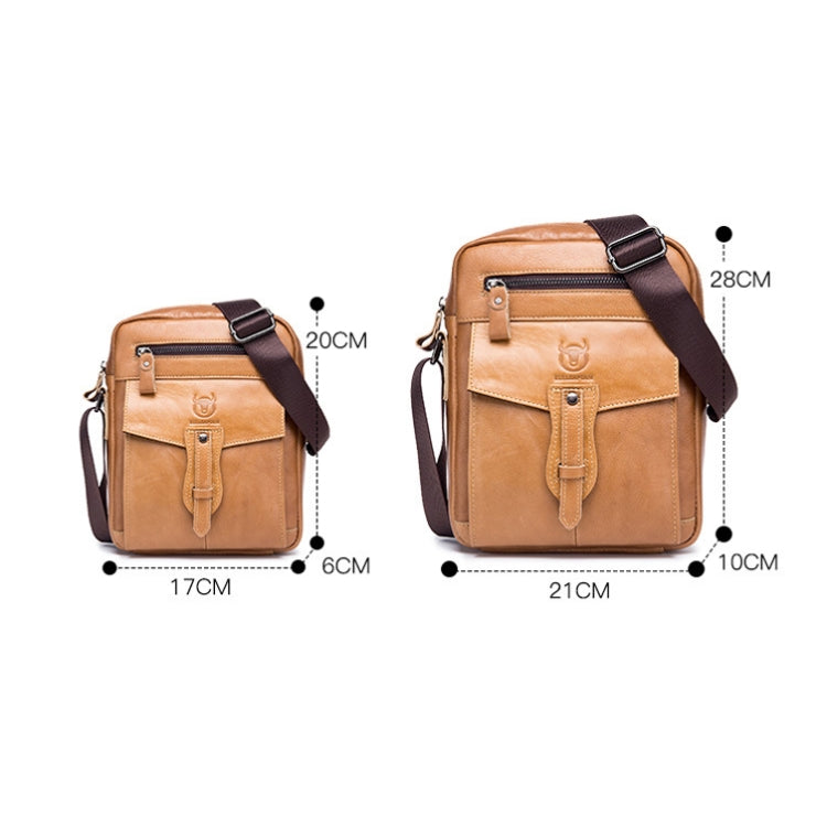 BUFF CAPTAIN 053 Men Leather Shoulder Messenger Bag First-Layer Cowhide Large Capacity Briefcase, Specification：, Large (Yellow Brown), Small (Yellow Brown), Large (Black), Small (Black), Large (Dark Brown), Small (Dark Brown)