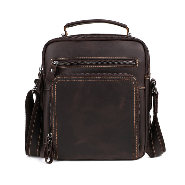 6479 Men Casual Large-Capacity One-Shoulder Messenger Leather Bag, Crazy Horse Texture Dark Brown, Crazy Horse Texture Brown, Crazy Horse Texture Red Brown, Napa Texture Black, Litchi Texture Black