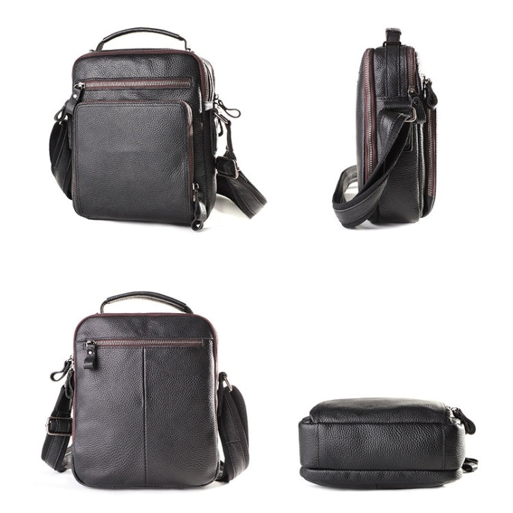 6479 Men Casual Large-Capacity One-Shoulder Messenger Leather Bag, Crazy Horse Texture Dark Brown, Crazy Horse Texture Brown, Crazy Horse Texture Red Brown, Napa Texture Black, Litchi Texture Black