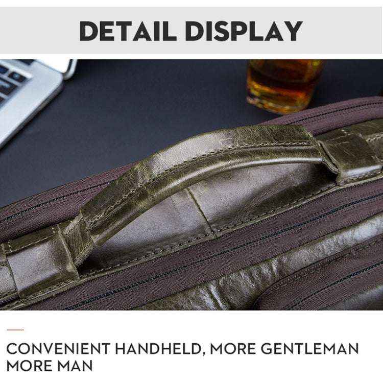 BULL CAPTAIN 036 Men Leather Shoulder Bag Retro First-Layer Cowhide Messenger Bag, Black, Iron Blue, Beige, Brown, Yellow Brown