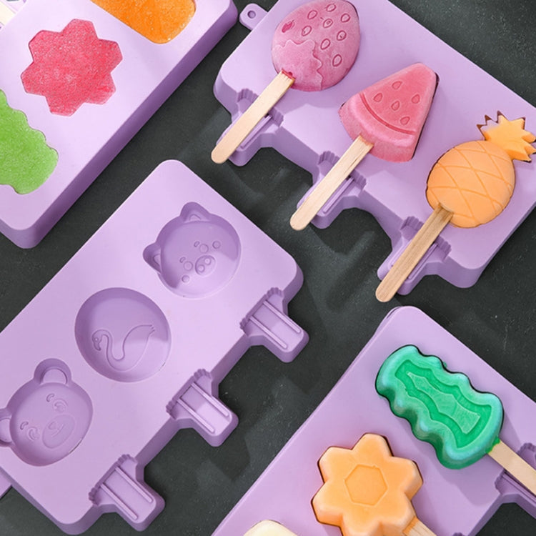 Homemade Children Cute Silicone Cartoon Popsicle Ice Cream Mould, Large Fruit