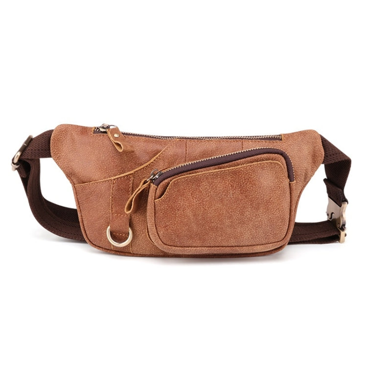 6467 Men Multifunctional Leather Waist Bag Outdoor Sports Diagonal Chest Bag, 6467