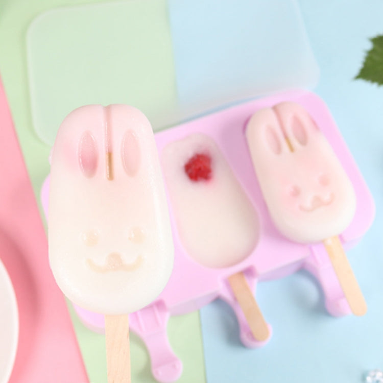 Cute Cartoon Silicone Ice Cream Popsicle Mold with Lid & Stick, Love