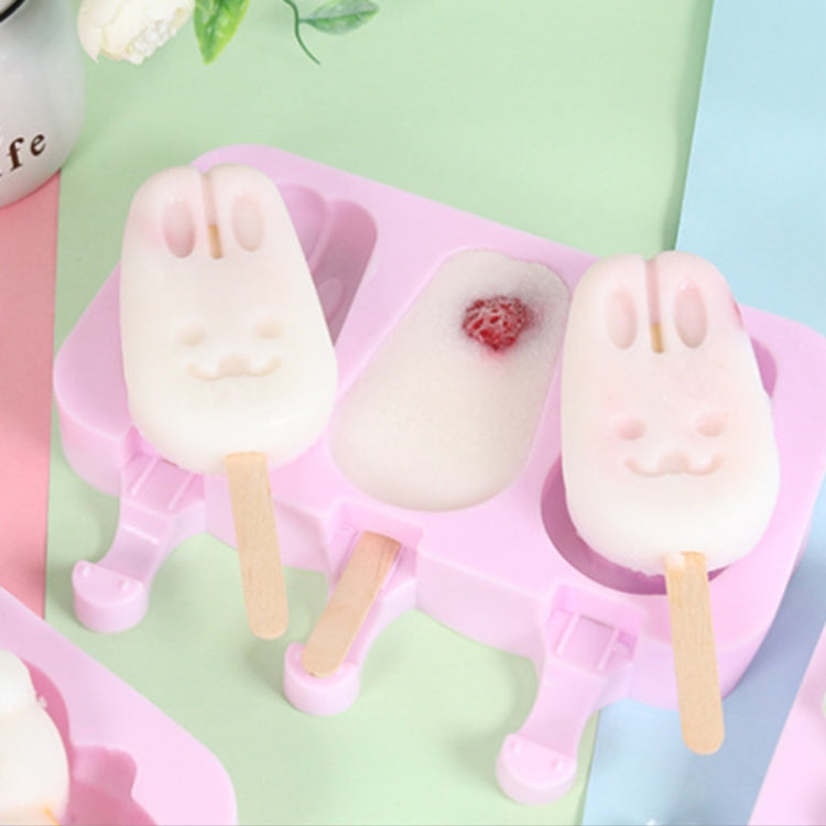 Cute Cartoon Silicone Ice Cream Popsicle Mold with Lid & Stick, Love