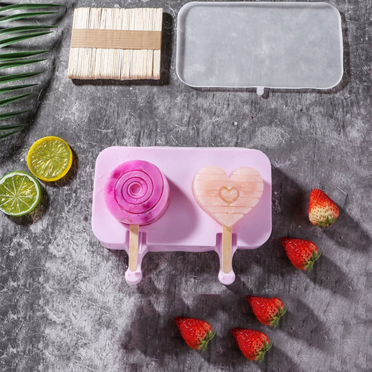 Cute Cartoon Silicone Ice Cream Popsicle Mold with Lid & Stick, Love