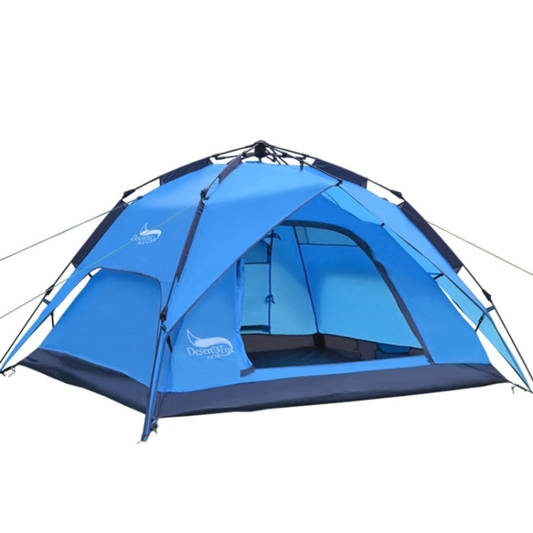 Desert&Fox Outdoor Travel Camp Tent Beach Automatic Easily Building Tent for 3-4 People, Army Green, Sky Blue, Fruit Green