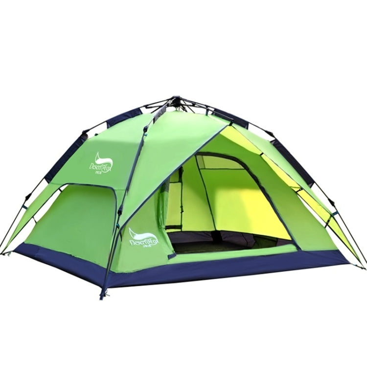 Desert&Fox Outdoor Travel Camp Tent Beach Automatic Easily Building Tent for 3-4 People, Army Green, Sky Blue, Fruit Green