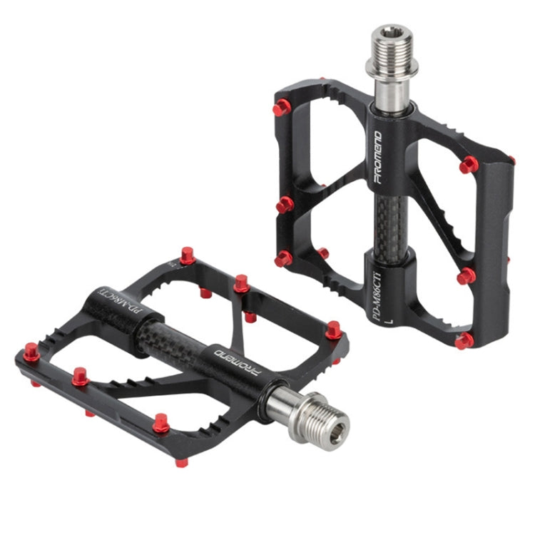 1 Pair PROMEND Titanium Axle Carbon Tube Bicycle Pedal Mountain Bike Road Bike 3 Palin Pedal, PD-M86C-TI