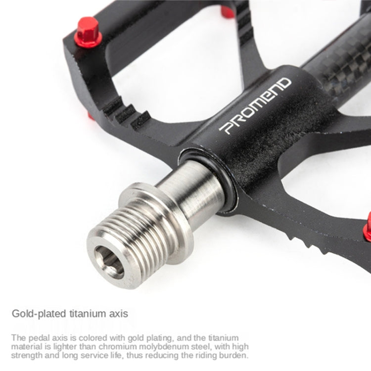 1 Pair PROMEND Titanium Axle Carbon Tube Bicycle Pedal Mountain Bike Road Bike 3 Palin Pedal, PD-M86C-TI