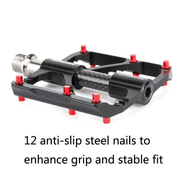 1 Pair PROMEND Titanium Axle Carbon Tube Bicycle Pedal Mountain Bike Road Bike 3 Palin Pedal, PD-M86C-TI