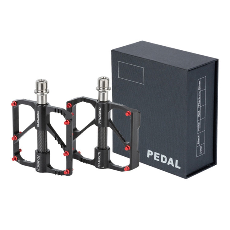 1 Pair PROMEND Titanium Axle Carbon Tube Bicycle Pedal Mountain Bike Road Bike 3 Palin Pedal, PD-M86C-TI