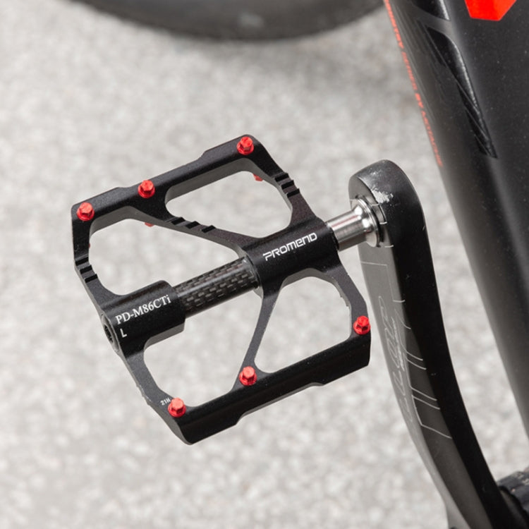 1 Pair PROMEND Titanium Axle Carbon Tube Bicycle Pedal Mountain Bike Road Bike 3 Palin Pedal, PD-M86C-TI