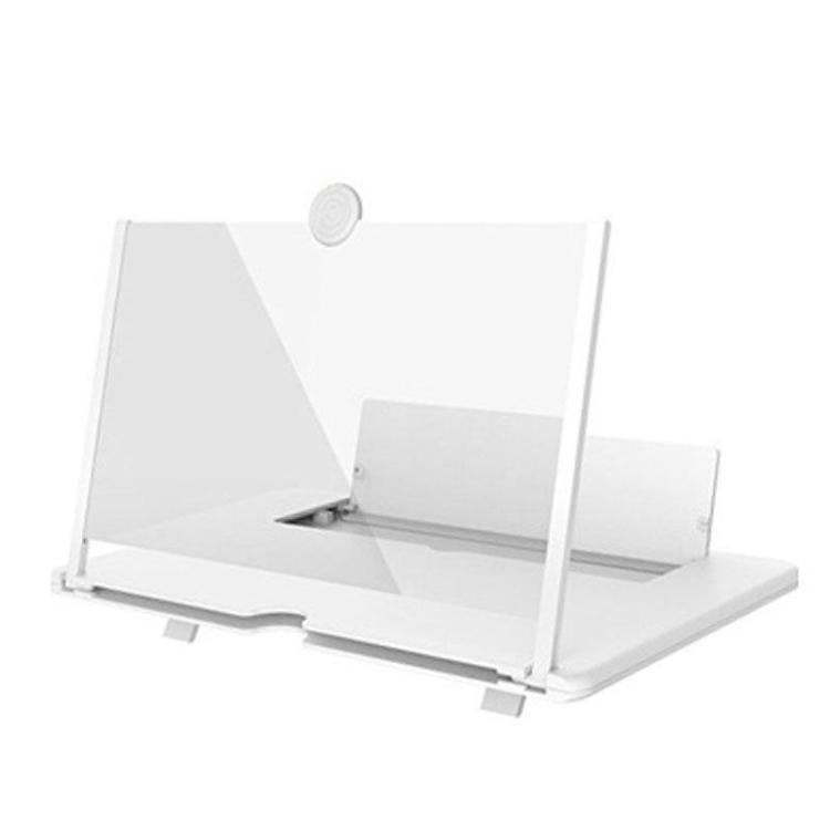 16 inch Mobile Phone Screen Magnifier With Pull-Out 3D Eye Protection High-Definition Magnifying Glass Holder, Black, White