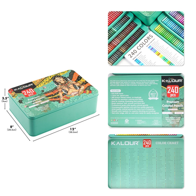 Kalour 240 Colors Color Lead Pencil Set Hand Painted Doodle Color Pencil Painting Pencil, 240 Colors Painting Pencil