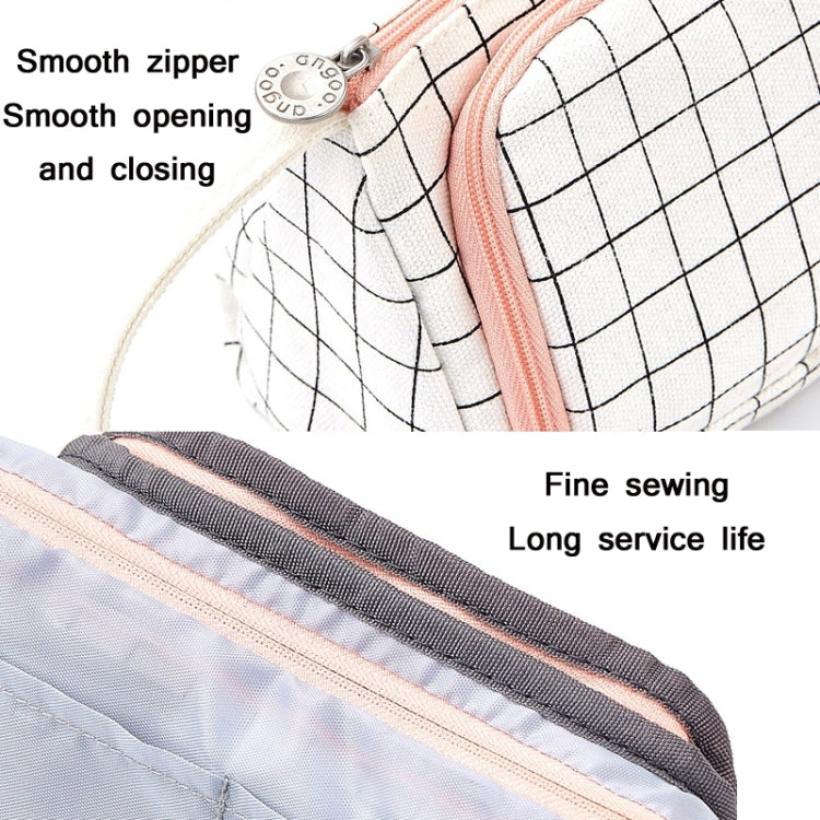 Angoo Large Capacity Pencil Case Cute Canvas Stationery Bag, Black White In The Palm