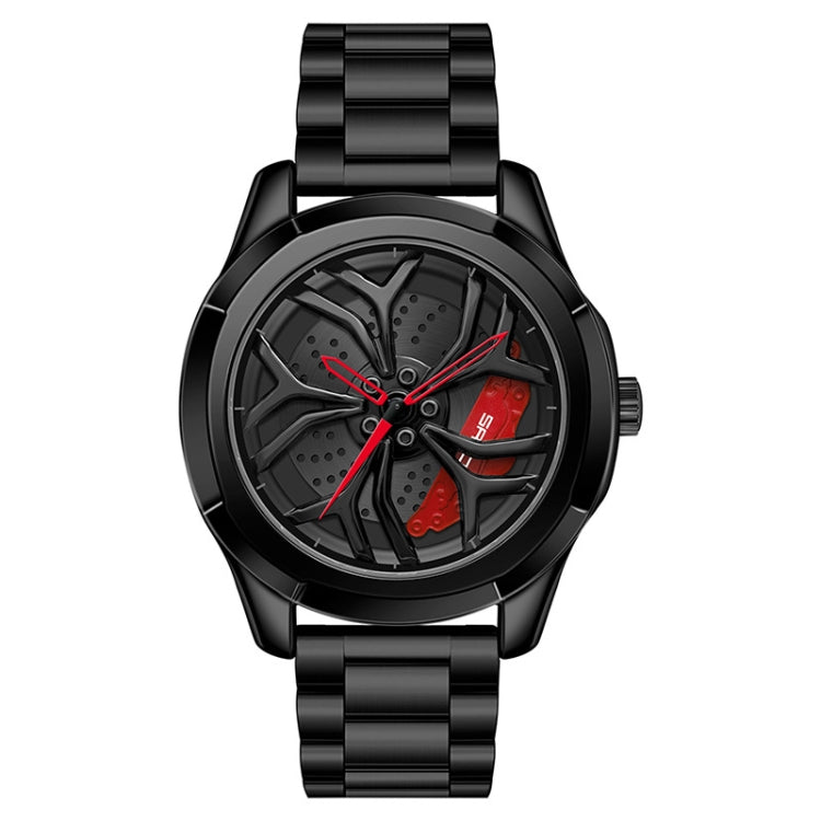 SANDA P1065 Wheel Series Casual Steel Band Quartz Watch For Men, For Men Silver Red, For Men Blue Green, For Men Black Green, For Men Silver Green, For Men Blue Red, For Men Black Red
