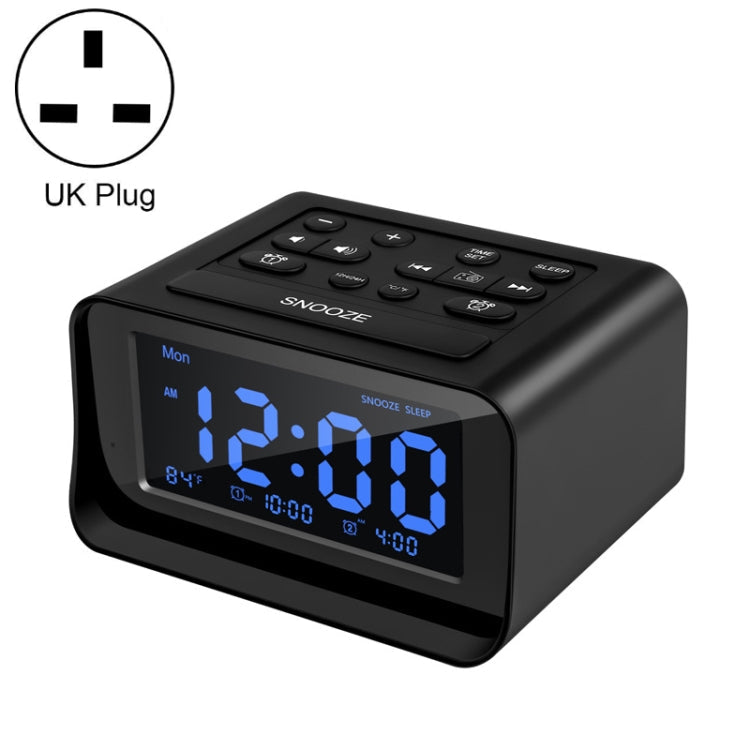 LED Digital Bedroom Alarm Clock With USB Charging Port Clock Radio Temperature Electronic Platform Clock, US Plug, EU Plug, UK Plug