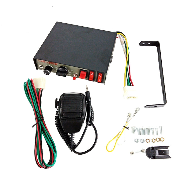200W 12/24V Car Alert Host With Shoutlers 9 Sound Car Alarm Speaker, 9 Sound