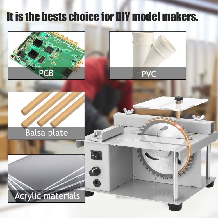 150W Miniature Precision Table Saw Mini Chainsaw Portable Woodworking Sliding Table Saw Multifunctional Cutting Machine,, US Plug, EU Plug, UK Plug, AU Plug