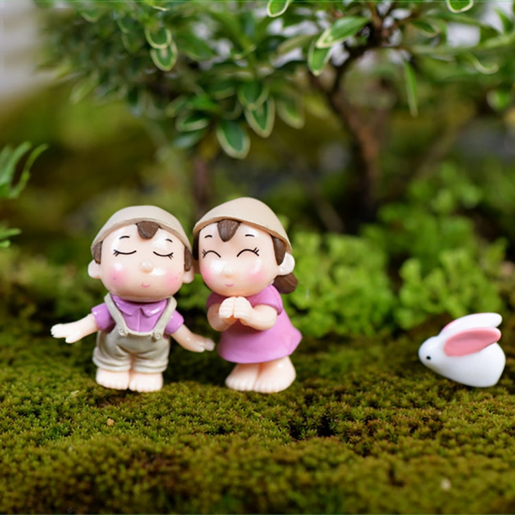4 PCS Boys and Girls Micro Landscape Ornaments Toy House Decorations, Random Style Delivery, 4 PCS Boys and Girls House Decorations