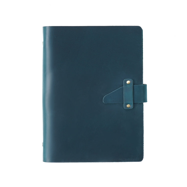 A5 Cowhide Retro Loose-Leaf Notebook Diary Office Business Simple Notepad Crazy Horse Leather Handbook, Brown, Ink Green, Blue, Black, Coffee, Wine Red, Purple