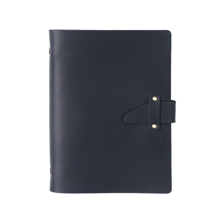 A5 Cowhide Retro Loose-Leaf Notebook Diary Office Business Simple Notepad Crazy Horse Leather Handbook, Brown, Ink Green, Blue, Black, Coffee, Wine Red, Purple