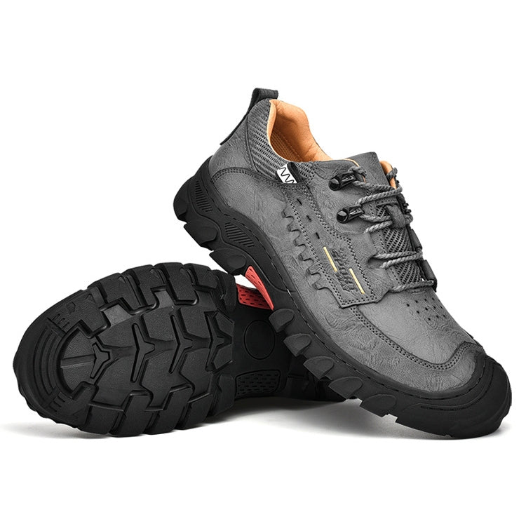 XZ2182 Autumn Men Outdoor Hiking Shoes Cowhide Laced Thick-Soled Men Shoes, 38, 39, 40, 41, 42, 43, 44, 45