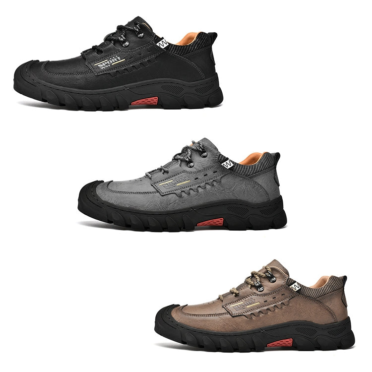 XZ2182 Autumn Men Outdoor Hiking Shoes Cowhide Laced Thick-Soled Men Shoes, 38, 39, 40, 41, 42, 43, 44, 45