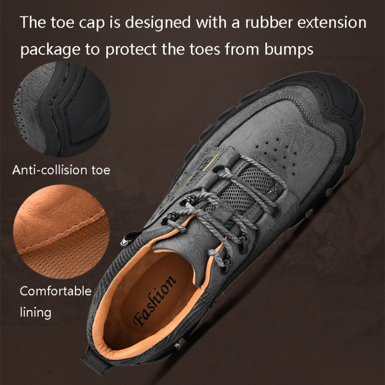 XZ2182 Autumn Men Outdoor Hiking Shoes Cowhide Laced Thick-Soled Men Shoes, 38, 39, 40, 41, 42, 43, 44, 45