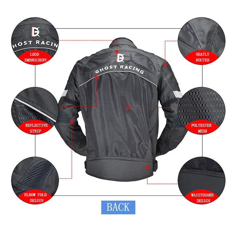GHOST RACING GR-Y05 Motorcycle Cycling Cloth Men Knight Racing Jacket Keep Warm Anti-Fall Locomotive Off-Road Suit, M, XL
