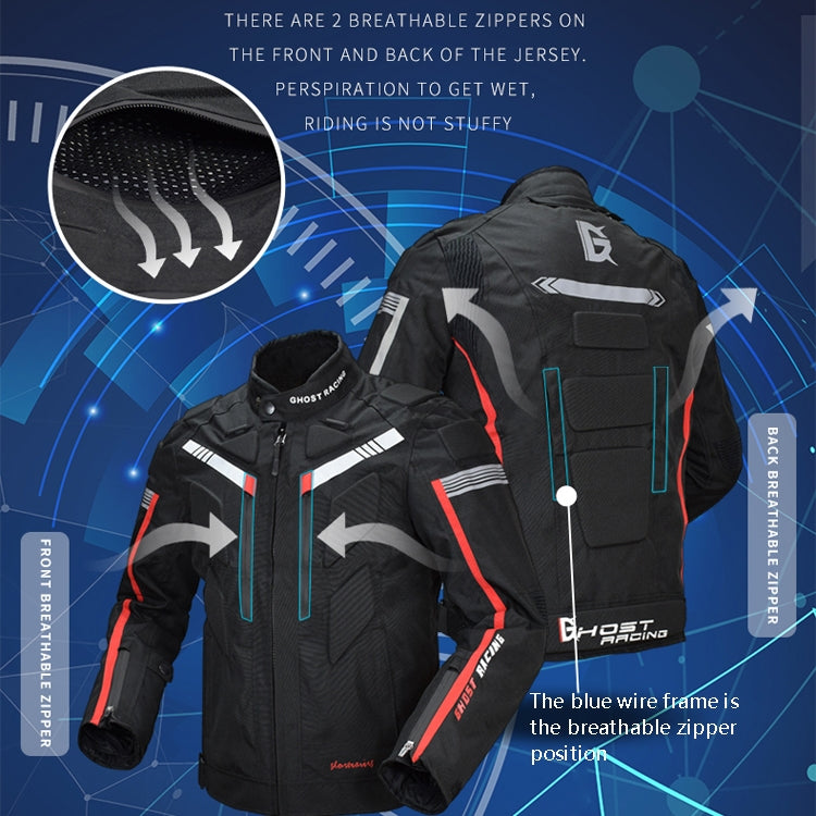 GHOST RACING GR-Y07 Motorcycle Cycling Jacket Four Seasons Locomotive Racing Anti-Fall Cloth, M, L, XXL, XXXL, XXXXL, XXXXXL