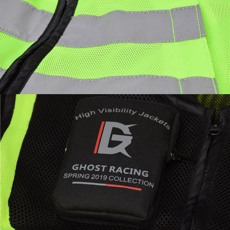 GHOST RACING GR-Y06 Motorcycle Riding Vest Safety Reflective Vest, M, L, XL, XXXL, XXL