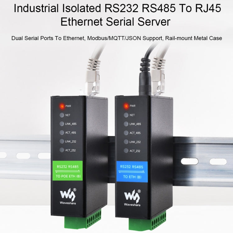 Waveshare RS232 RS485 To RJ45 Ethernet Serial Server, 25108, 25391