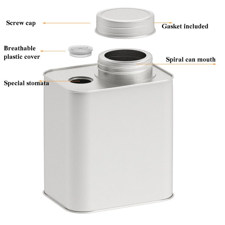 Square Tinplate Metal Sealed Cans Coffee Bean Powder Tin Cans, Specification: With Air Valve, With Air Valve