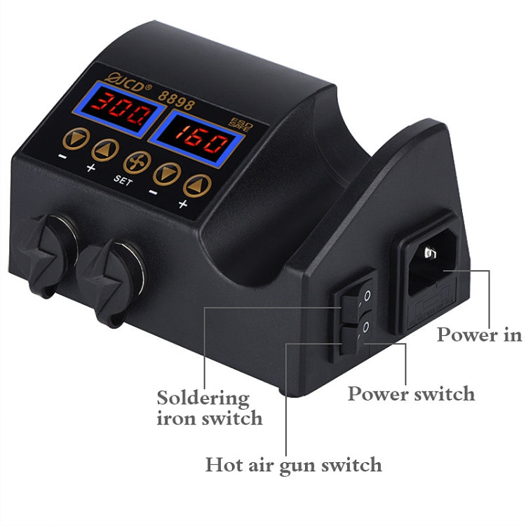 Hot Air Desoldering Station Dual Digital Display Two In One Temperature Control Electric Soldering Iron Soldering Station,, EU Plug