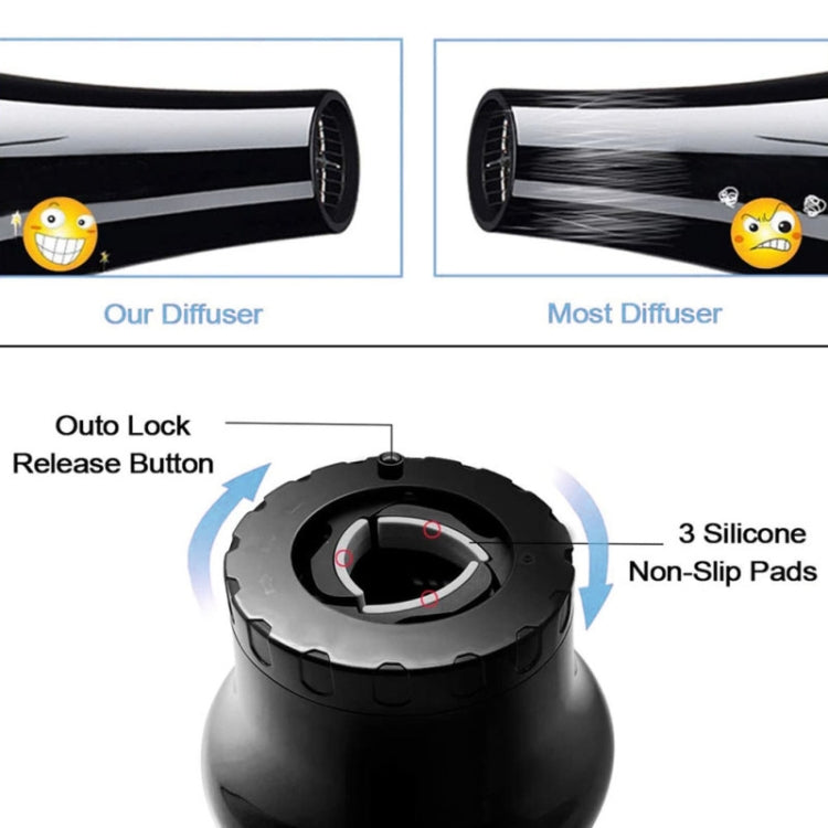 Universal Hair Diffuser Adaptable For Blow Dryers with Rotatable Design Curly Hair Large Wind Hood, White, Black