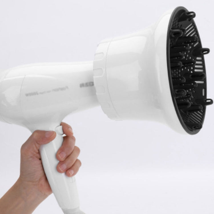 Universal Hair Diffuser Adaptable For Blow Dryers with Rotatable Design Curly Hair Large Wind Hood, White, Black