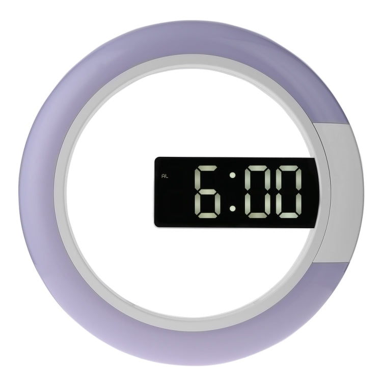 LED Mirror Hollow Wall Clock 7-color Switch Electronic Digital Display Wall Clock, Hollow Wall Clock